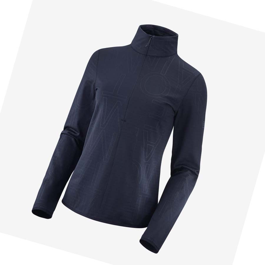 Sudadera Con Capucha Salomon ESSENTIAL LIGHTWARM Mujer Azul Marino Azules | MX 2526WNB